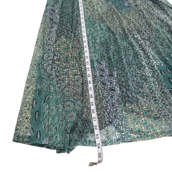 Kate & Lily Womens Green Multicolor Wrap Maxi Dress Size 20W Mesh Stretchy Lined - Picture 7 of 16